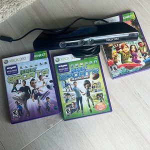 Xbox 360 kinect sensor and 3 games